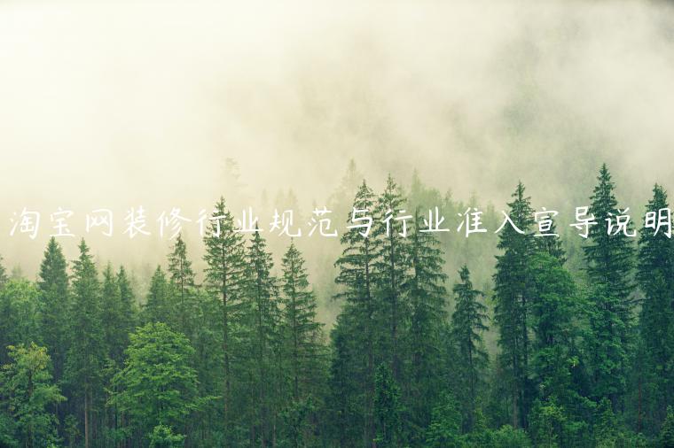 淘寶網(wǎng)裝修行業(yè)規(guī)范與行業(yè)準(zhǔn)入宣導(dǎo)說(shuō)明